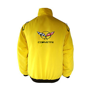 Corvette C5 Racing Jacket Yellow with Black Piping