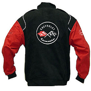 Corvette C1 Racing Jacket Black and Red Sleeves