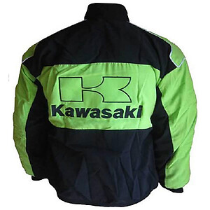Kawasaki Motorcycle Jacket Black and Green