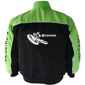 Kawasaki Motorcycle Jacket Light Green and Black