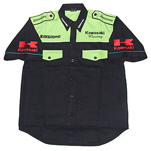 Kawasaki Crew Shirt Black and Light Green