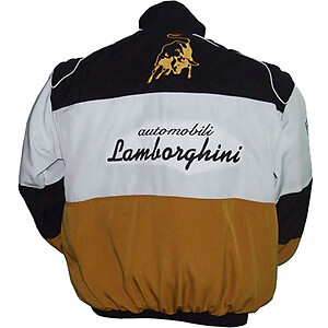Lamborghini Automobili Racing Jacket Black,White and Brown