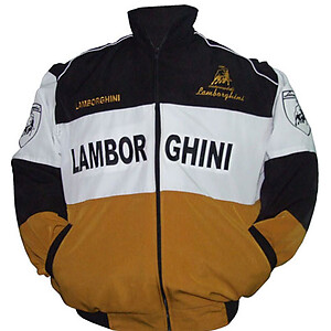 Lamborghini Automobili Racing Jacket Black,White and Brown