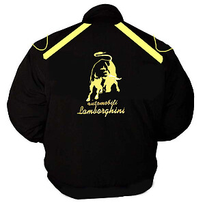Lamborghini Racing Jacket Black and Yellow with piping