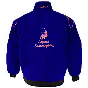 Lamborghini Racing Jacket Blue with Red Piping