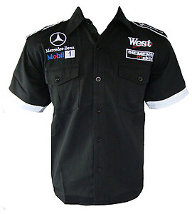 Mercedes Benz West Racing Shirt Black with White Trim