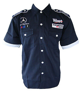 Mercedes Benz West Racing Shirt Dark Blue with White Trim