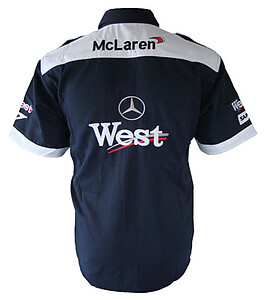 Mercedes Benz West Racing Shirt Dark Blue with White Trim