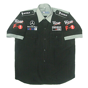 Mercedes Benz West F1 Racing Shirt Black with Light Gray Trim