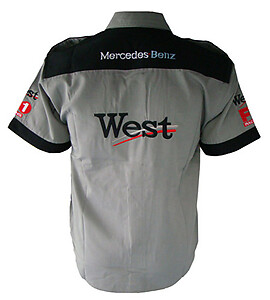 Mercedes Benz West Racing Shirt Light Gray with Black Trim