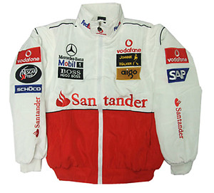 Mercedes Benz Santander Racing Jacket, White & Red