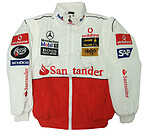 Mercedes Benz Santander Racing Jacket, White & Red