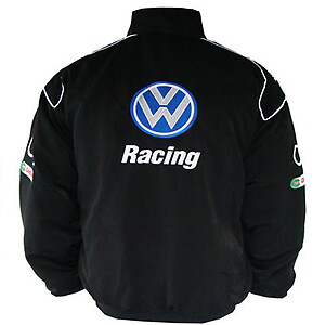 VW Volkswagen Racing Jacket Black with Blue Embroidery