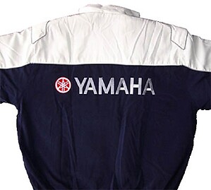 Yamaha Motorcycle Jacket White and Dark Blue