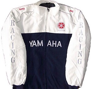 Yamaha Motorcycle Jacket White and Dark Blue