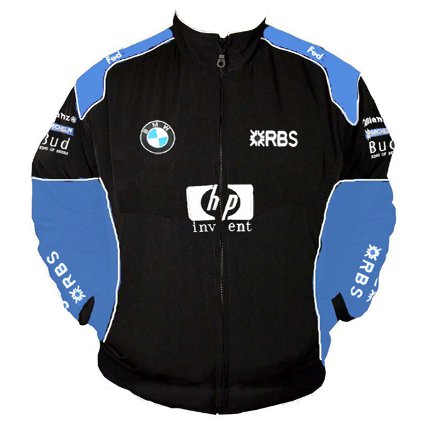 Race Car Jackets. BMW RBS HP Racing Jacket Black and Royal Blue