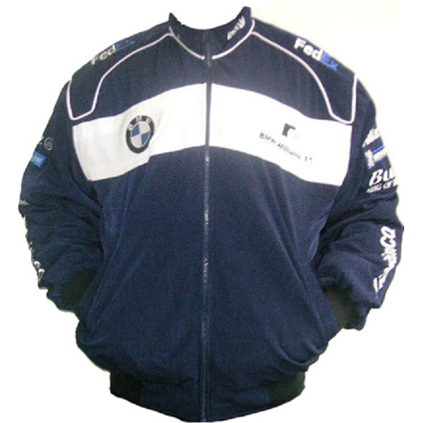 Race Car Jackets. BMW Sauber Team F1 Racing Jacket Dark Blue and White