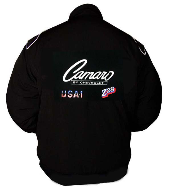 Race Car Jackets. Camaro Chevrolet Racing Jacket Black
