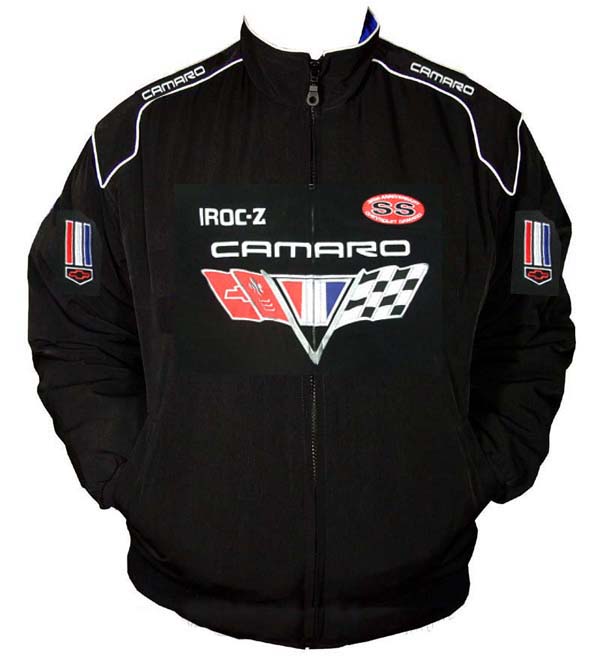 Race Car Jackets. Camaro Chevrolet Racing Jacket Black