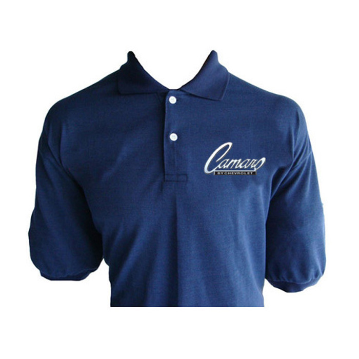 Race Car Jackets. Camaro Polo Shirt Dark Blue