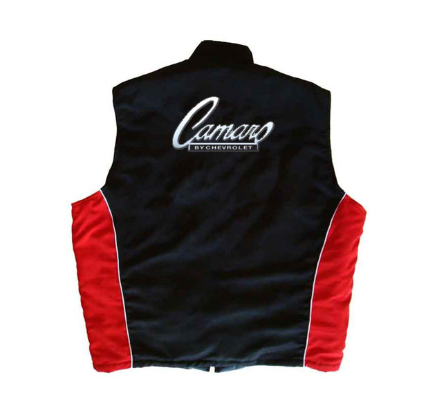 Race Car Jackets. Camaro Vest Black and Red