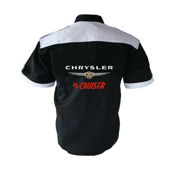 Race Car Jackets. Chrysler PT Cruiser Crew Shirt Black and White