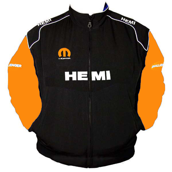 Race Car Jackets. Dodge Hemi Racing Jacket Black and Orange