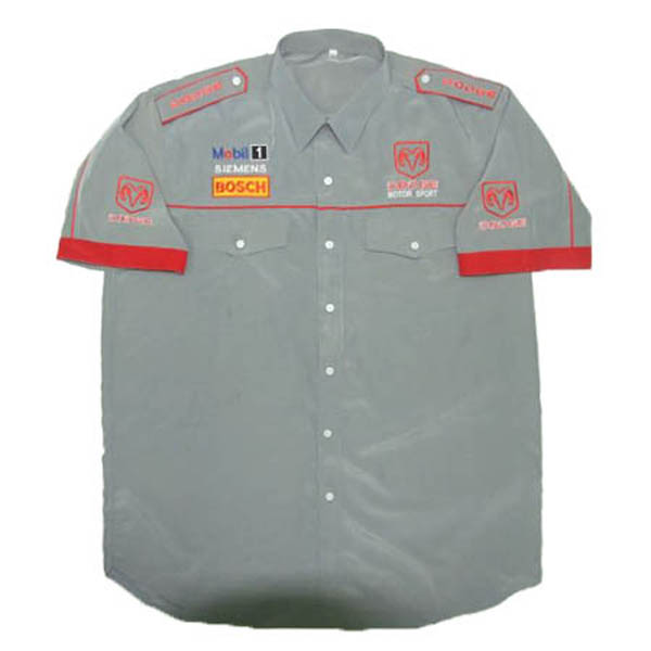 Dodge Crew Shirt Dark Gray and Red