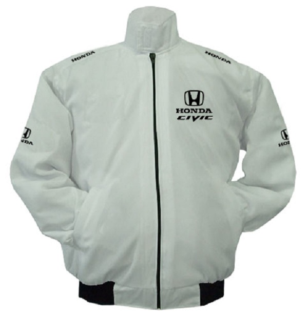 Race Car Jackets. Honda Civic Racing Jacket White Race Car Jackets. Honda Civic Racing Jacket White