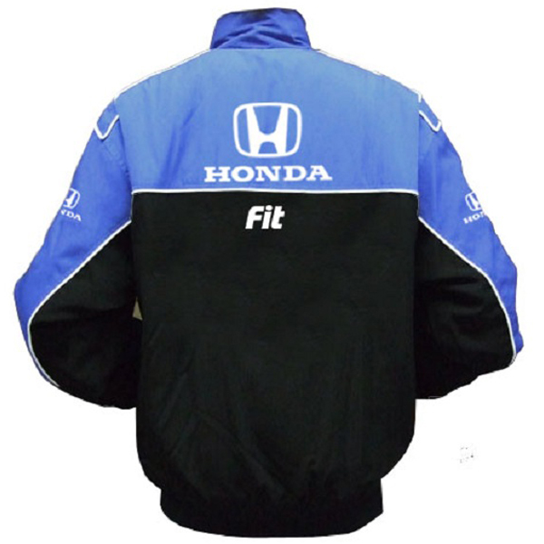 Race Car Jackets. Honda Fit Racing Jacket Blue and Black