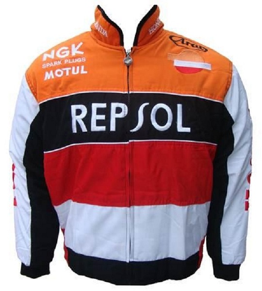 REPSOL バイクジャケット オレンジ/白/黒 マルケスファン必見！Honda HRCジャケットを今すぐ購入！
