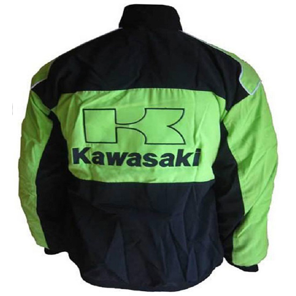 Race Car Jackets. Kawasaki Motorcycle Jacket Black and Green