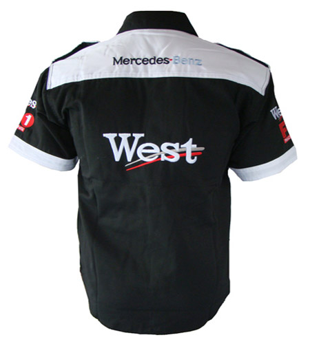 Mercedes Benz West Racing Shirt Black with White Trim