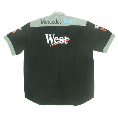 Mercedes Benz West F1 Racing Shirt Black with Light Gray Trim