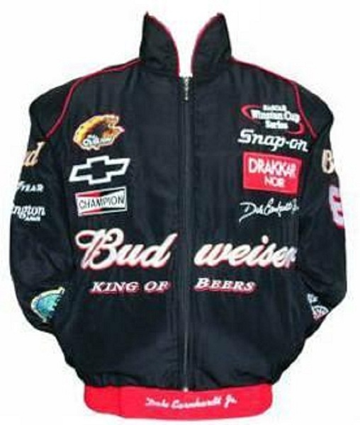 Race Car Jackets. Nascar Dale Earnhardt Jr Racing Jacket Black with Red
