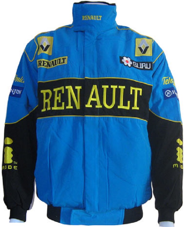 Race Car Jackets. Renault F1 Racing Jacket Blue and Black