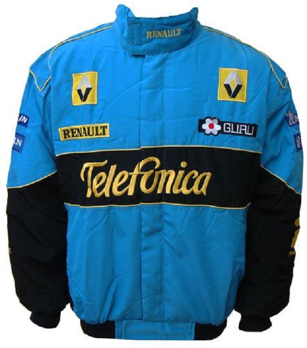 Race Car Jackets. Renault Telefonica F1 Racing Jacket Blue and Black