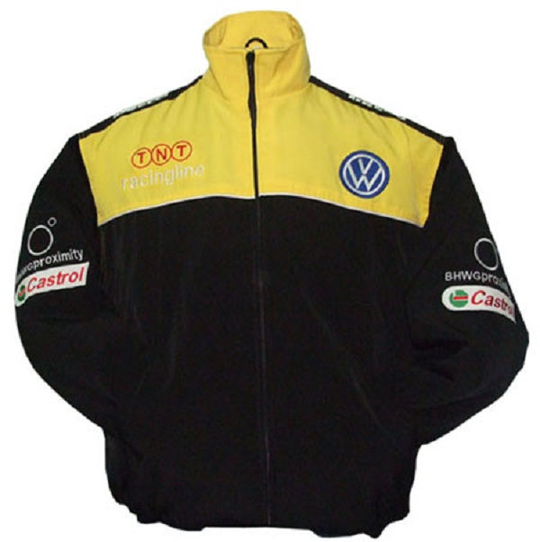 Race Car Jackets. VW Volkswagen Racing Jacket Yellow and Black