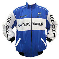 VW Volkswagen Sport Racing Jacket Blue and White
