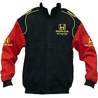 Honda Civic Racing Jacket Black and Red with Yellow Embroidery