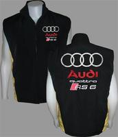 Race Car Jackets. Audi Quattro RS 6 Vest Black and Yellow