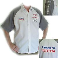 Toyota Panasonic Crew Shirt White and Gray