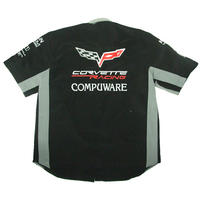 Corvette C6 Compuware Crew Shirt Black and Light Gray