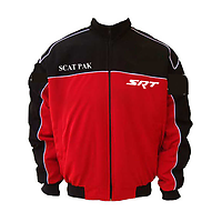 Dodge Challenger SCAT Racing Jacket Black and Red with White piping