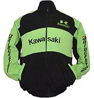 Kawasaki Bridgestone Motorcycle Jacket Black and Green