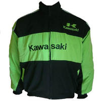 Kawasaki Motorcycle Jacket Black and Green