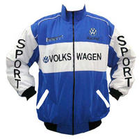 VW Volkswagen Sport Racing Jacket Blue and White