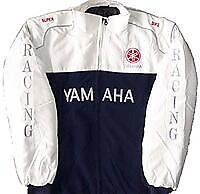 Yamaha Motorcycle Jacket White and Dark Blue