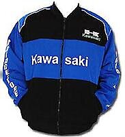 Kawasaki Motorcycle Jacket Black and Royal Blue