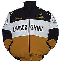 Lamborghini Automobili Racing Jacket Black,White and Brown